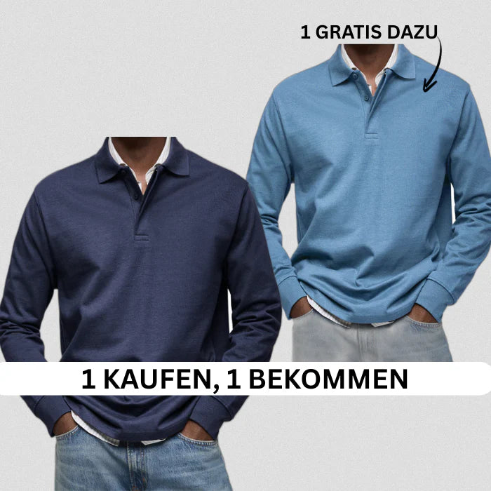 1+1 GRATIS | LUXURIÖSER POLOSHIRT MIT LANGEN ÄRMELN